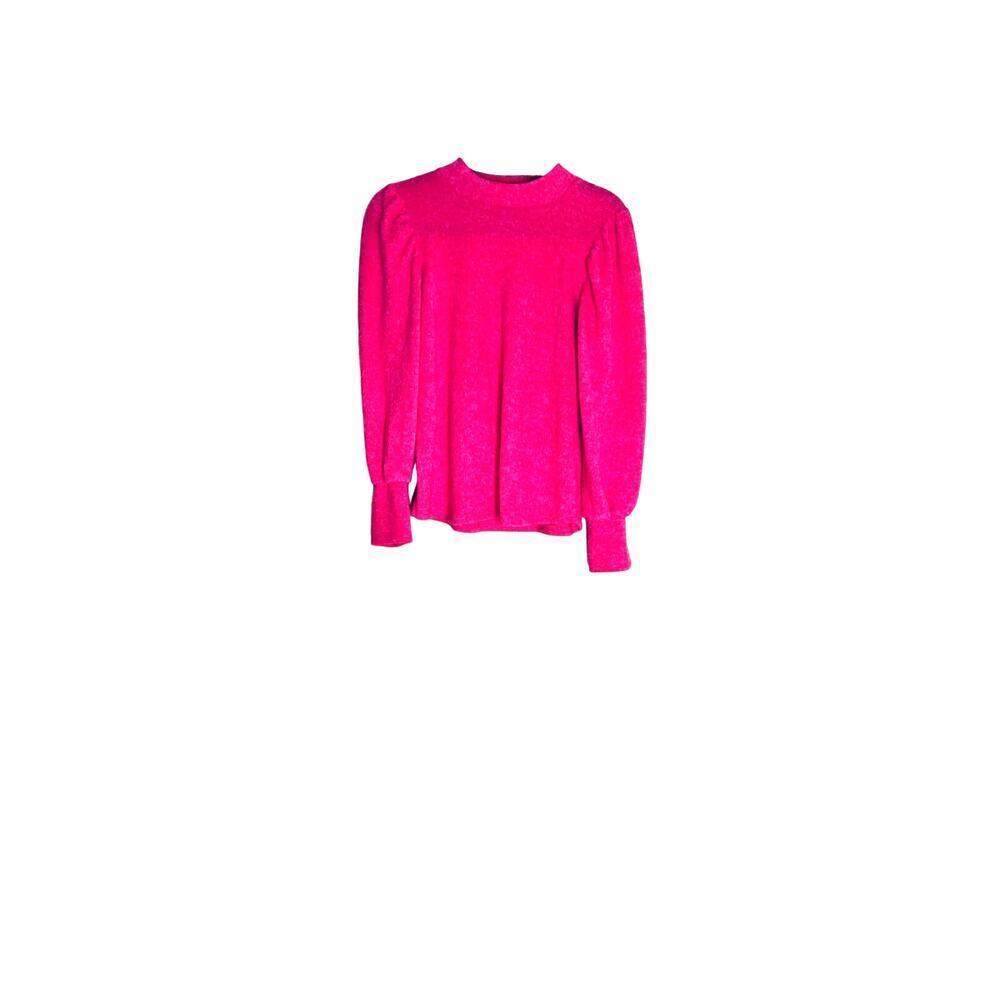 Zenana  womens size medium sweater hot pink peasant sleeves Barbie core